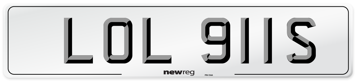 LOL 911S Number Plate from New Reg